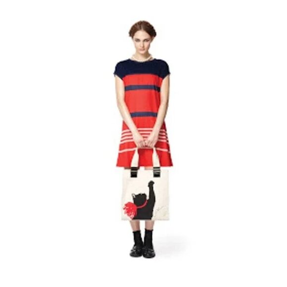 Jason Wu for Target Striped Colorblock T-Shirt Dress (Size Medium) Nautical Red - Picture 1 of 7